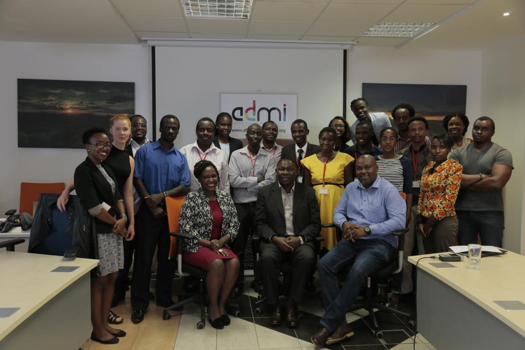 Participants of the ADMF Creative Media and Technology Accelerator Bootcamp, with Bitange Ndemo, who presided over the graduation on Friday. 