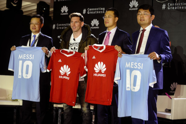 Huawei's Executive team during Lionel Messi's announcement as Global Brand Ambassador for Huawei