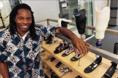 Sierra Leone's Chief Innovation Officer, David Moinina Sengeh, working on his protheses research project. Image source: MIT News