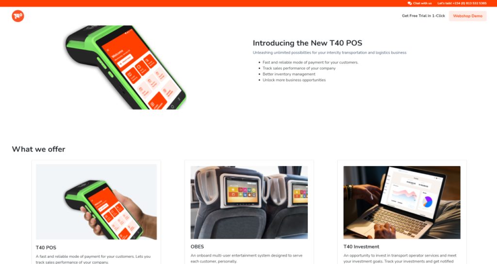 A screenshot of the T40 website. Image credit: TechCabal