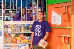 Through Wasoko’s platform, informal retailers are able to order products at any time via SMS or mobile app for free same-day delivery to their stores.