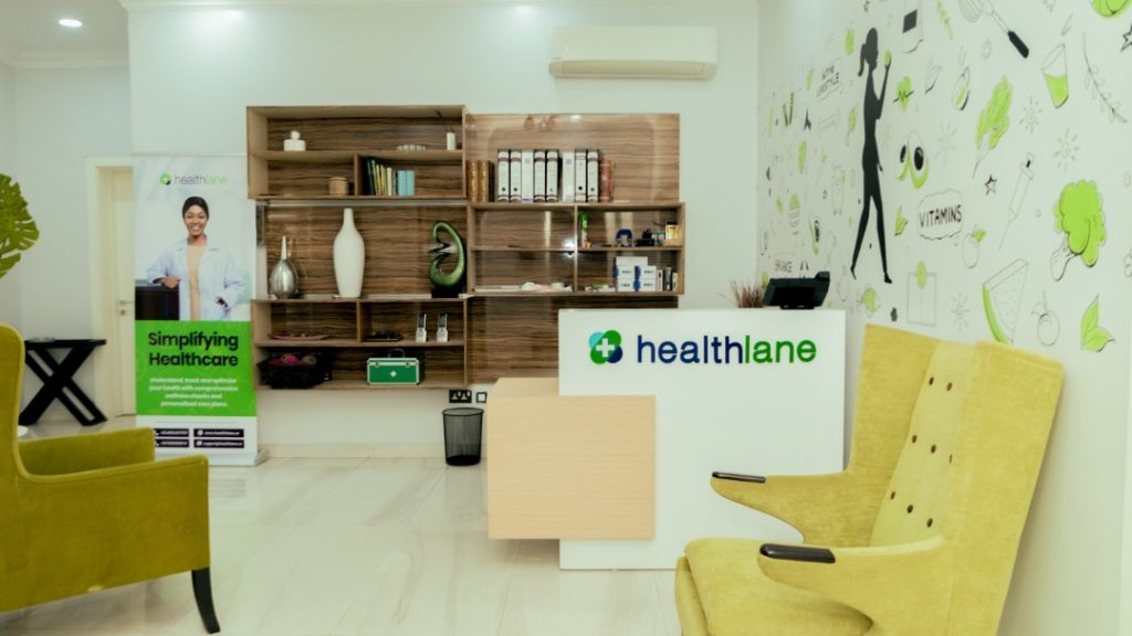 Front Desk/ Reception at the Healthlane Lagos office 