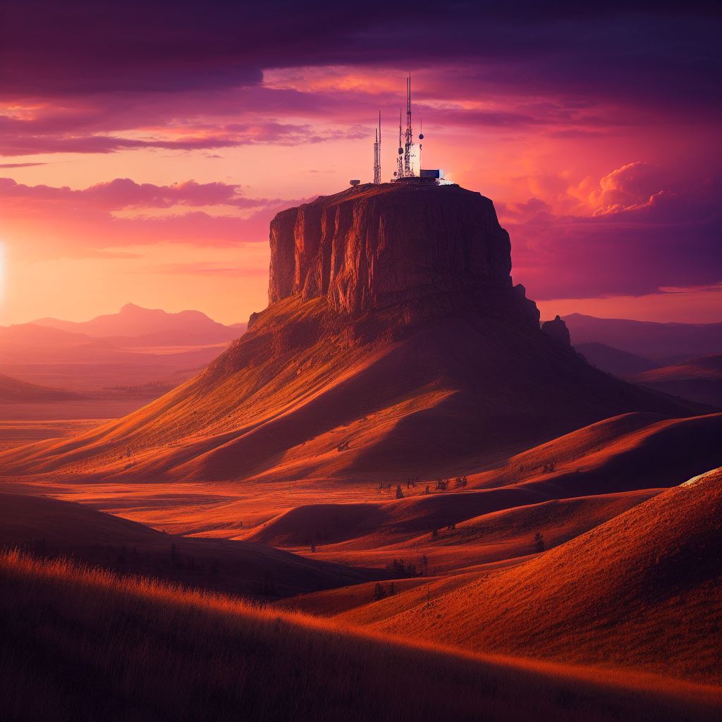 A butte at sunset - AI Generated by Abraham Augustine via DALLE