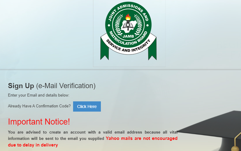 How to create JAMB profile for 2024 UTME
