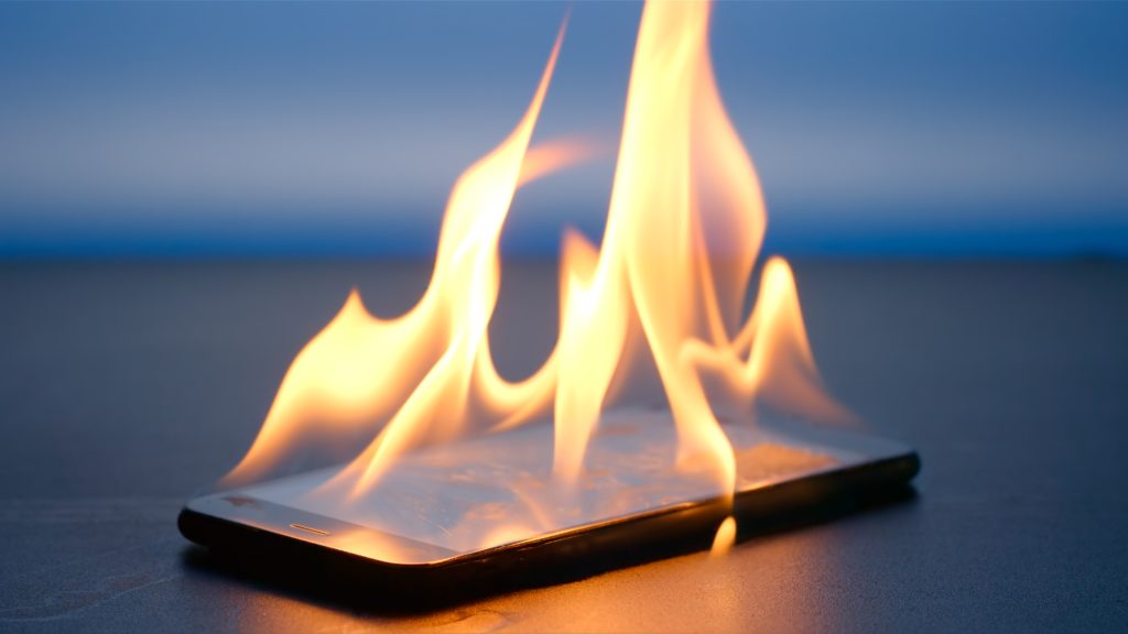 iPhone from getting hot 2024 with an HD picture of a hot iPhone on fire
