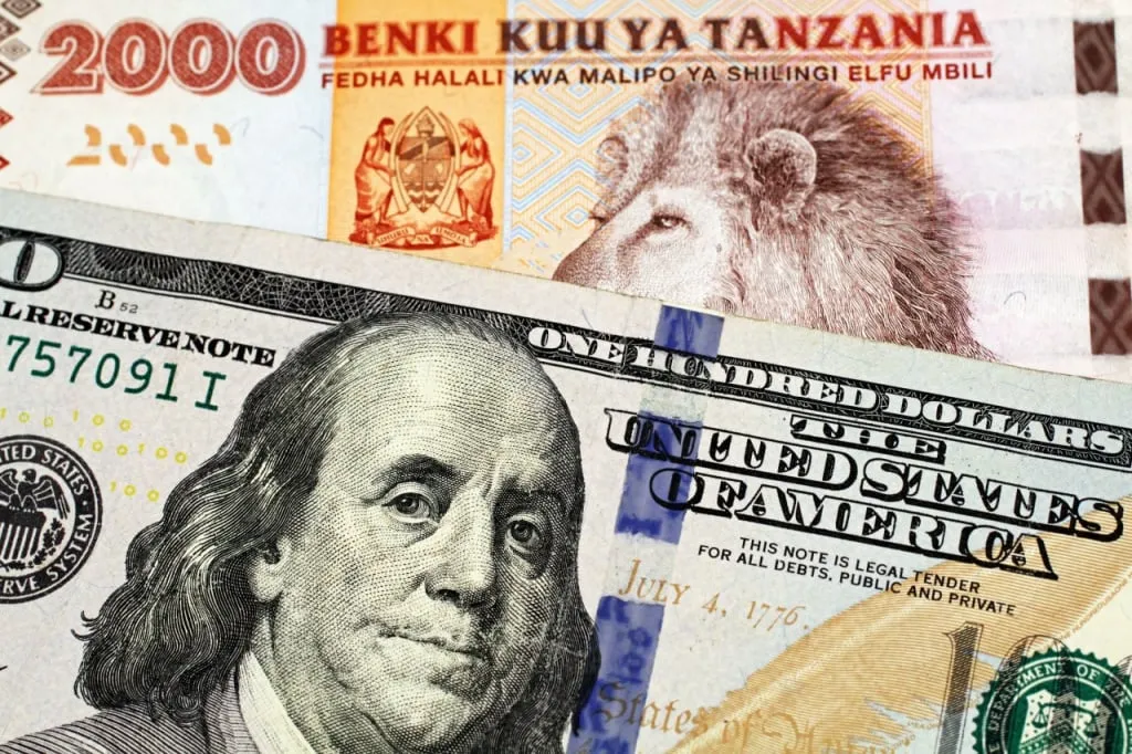 US dollar Tanzanian shilling