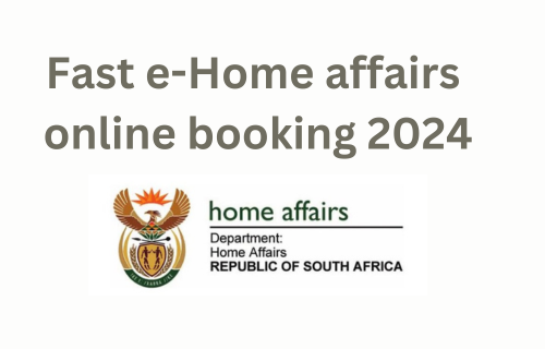 New home affairs online booking SA 2024 with home affairs logo and more on white transparent background.