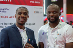 Image of Legit car cofounders at the GITEX conference. Left image: Samuel Ogbujimma (CTO). Right image: Vincent Okeke (CEO)