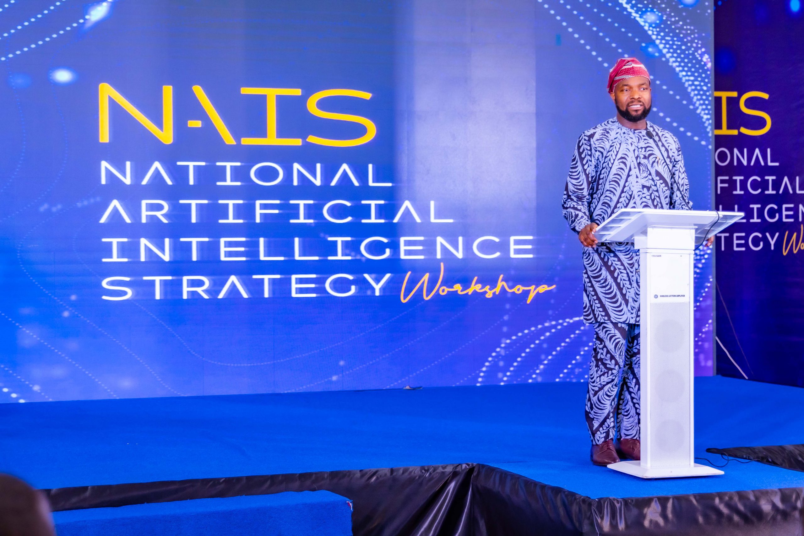 Nigeria's tech minister Bosun Tijani speaking at NAIS