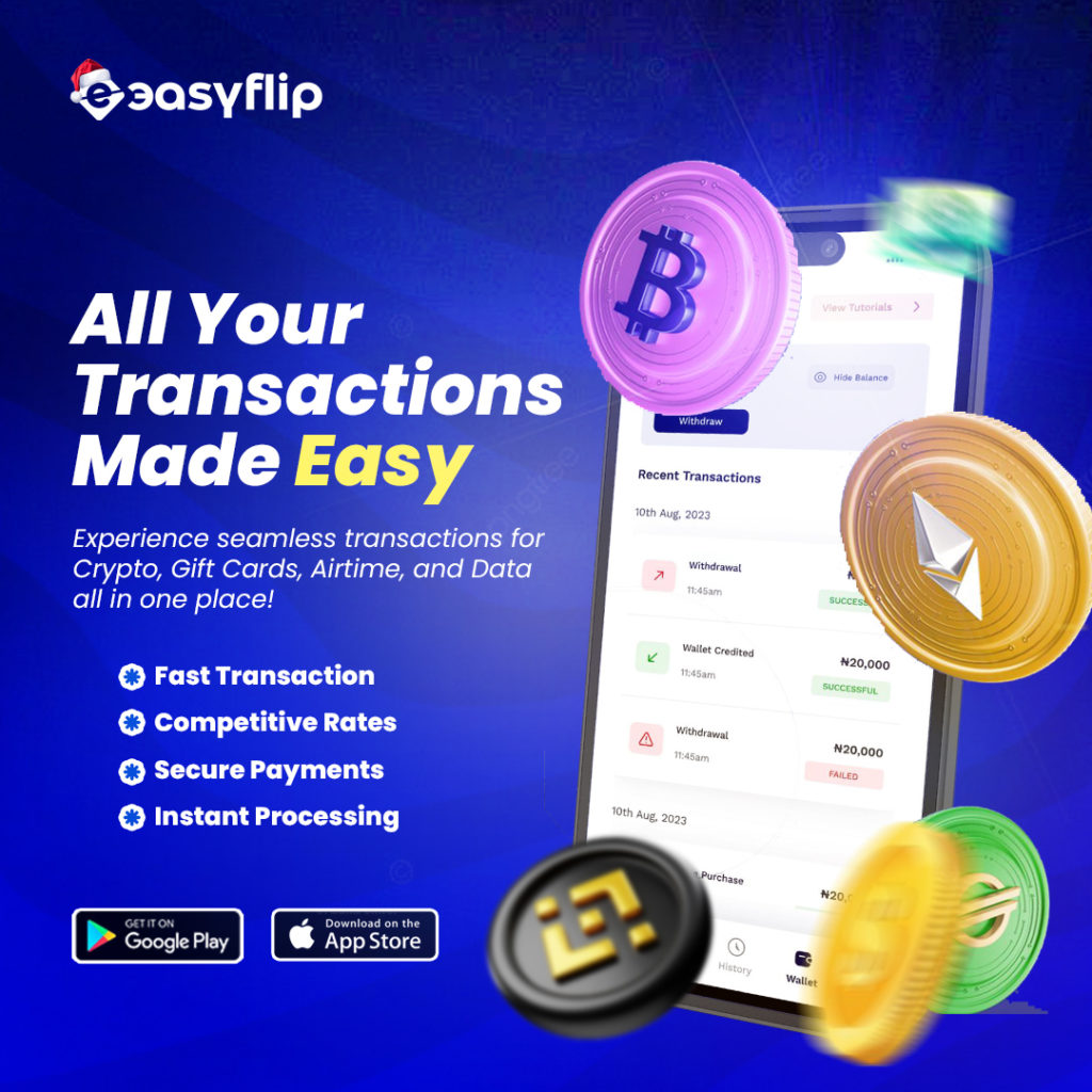 Easyflip – The Best App to Sell Gift Cards and Trade Coins for Naira