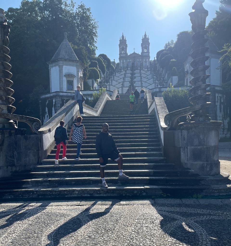 Hiking in the city of Braga to Bom Jesus, one of the highest points in the city. Foubi currently lives in Braga and usually hikes here.