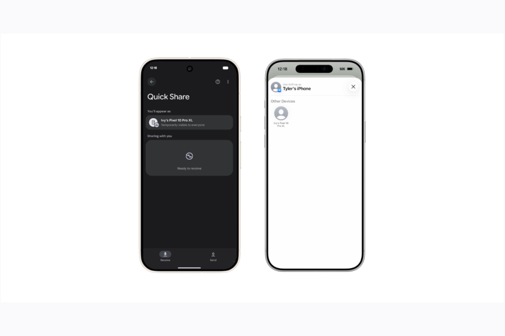 how to transfer files from android to iphone with Quick Share and AirDrop