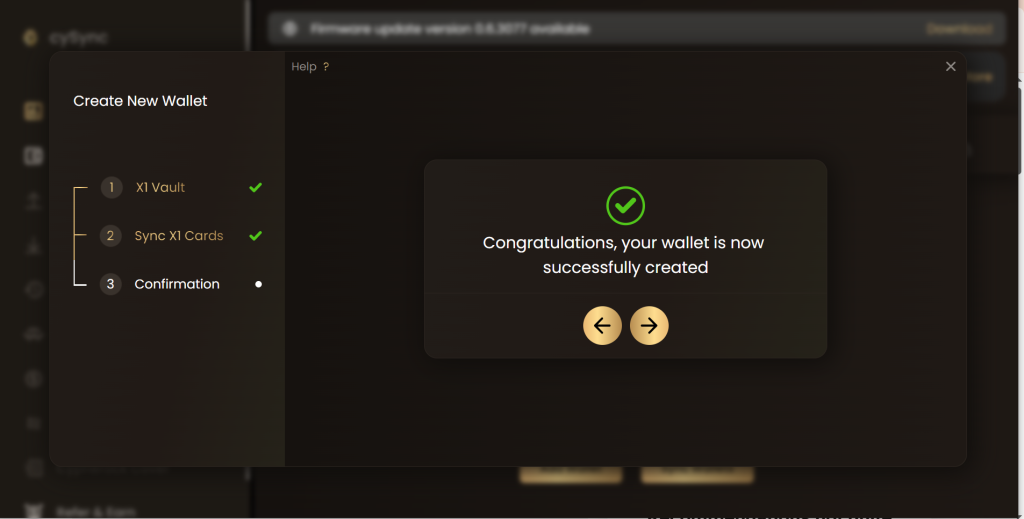 Interface of the cySync app. Its wallet can hold over 9,000 cryptocurrencies
