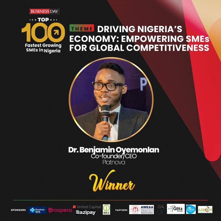 Platnova named among Top 100 fastest-growing companies in Nigeria