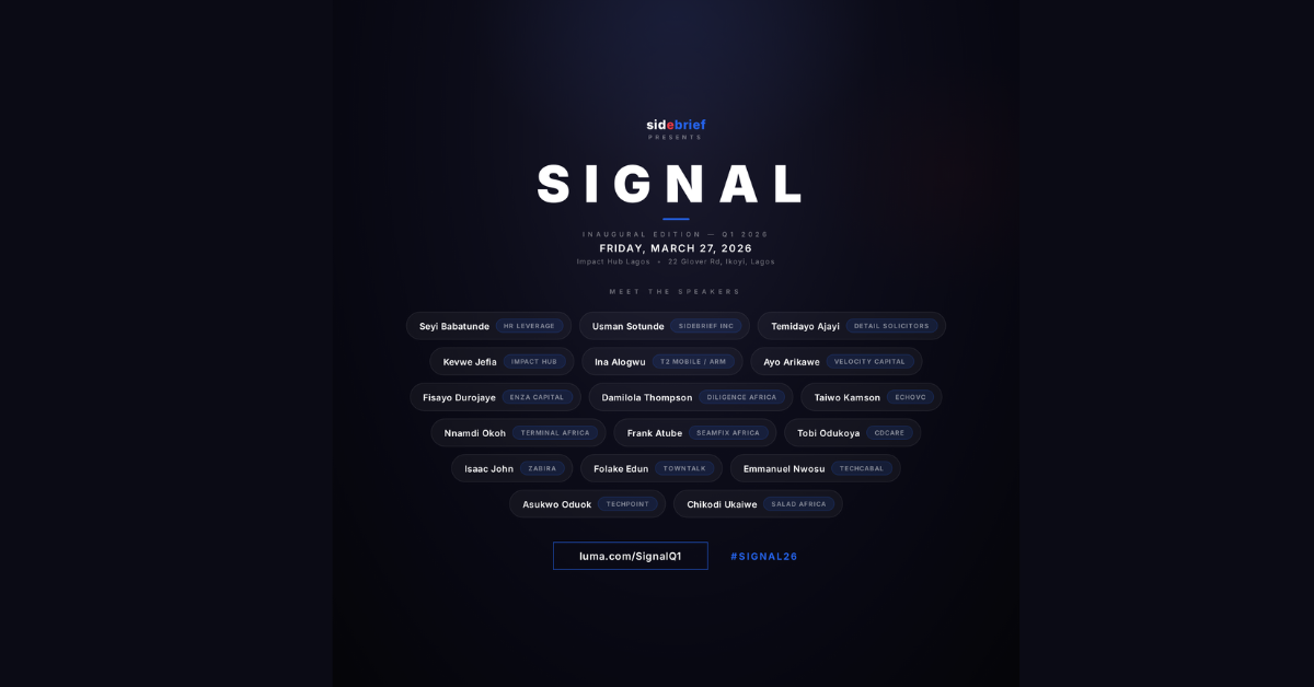 Sidebrief launches ‘Signal,’ a quarterly gathering for Africa’s startup ecosystem — Inaugural edition holds March 27 in Lagos