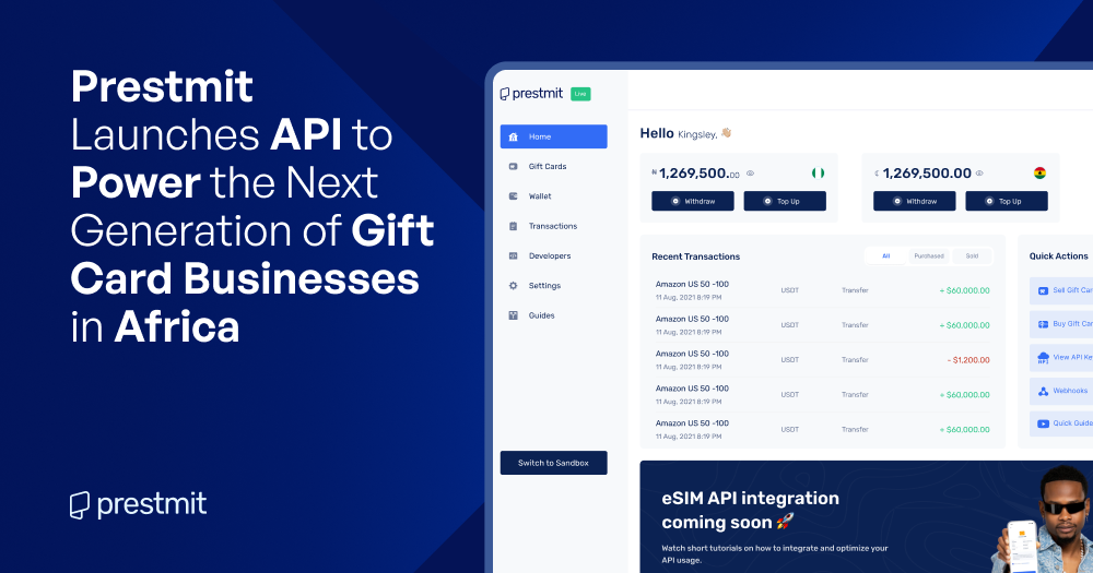 Prestmit Launches API to Power the Next Generation of Gift Card Businesses in Africa