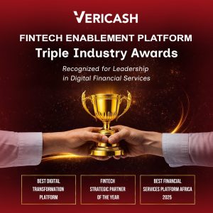 VERICASH fintech enablement platform secures triple industry awards, recognised for strategic leadership in digital financial services