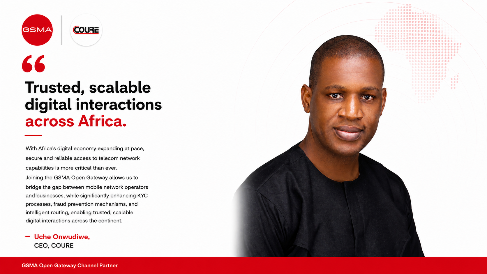 COURE joins GSMA Open Gateway to advance secure telecom APIs and strengthen KYC, fraud prevention, and routing across Africa