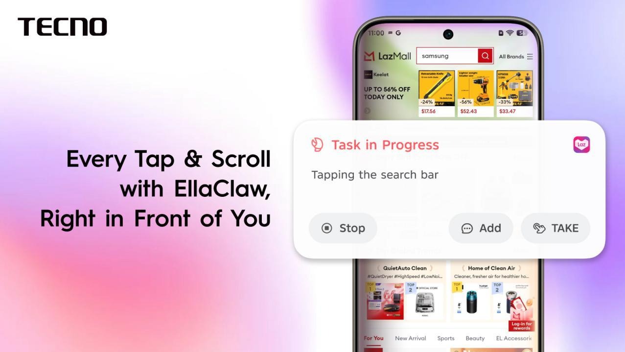 TECNO expands EllaClaw capabilities, bringing practical agentic AI to everyday life